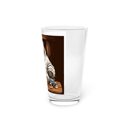 Bjorn's Brew Pint Glass, 16oz, Birds of Valhalla, Mug, Printify