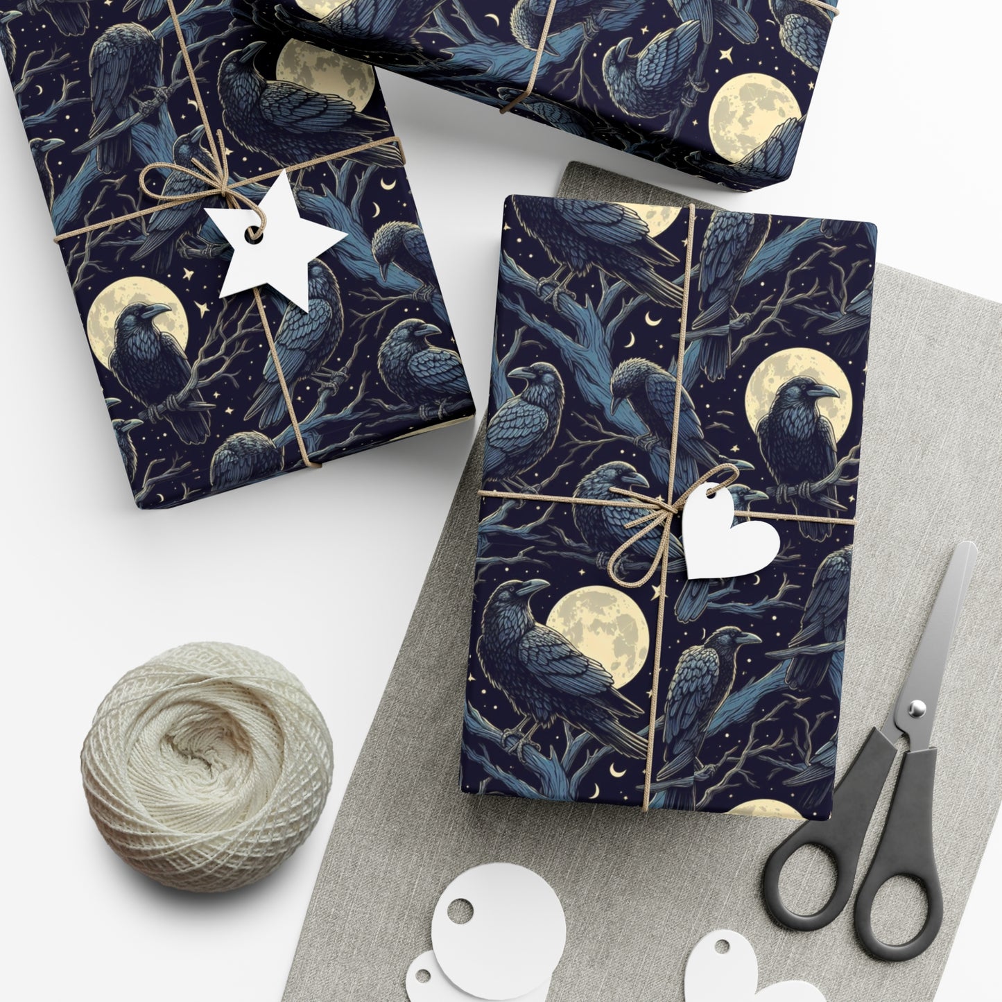 Raven Moon Gift Wrap Papers, Birds of Valhalla, Home Decor, Printify
