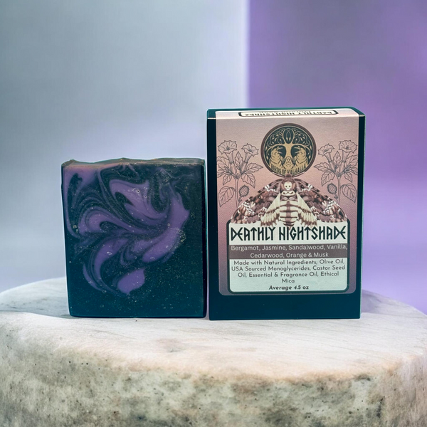 Deathly Nightshade - May Florals Collection, Birds of Valhalla, Bar Soap, Birds of Valhalla