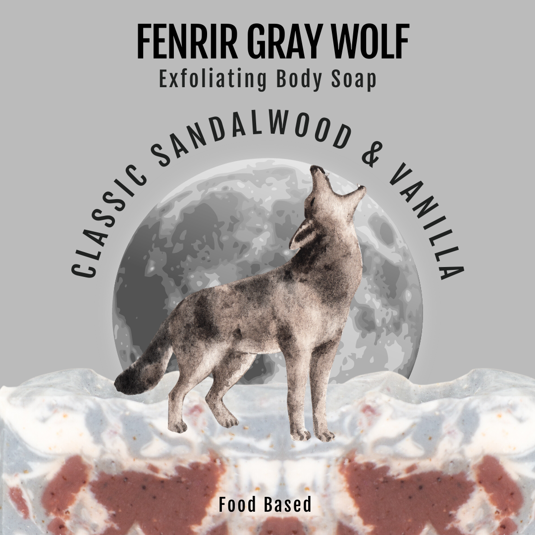 Fenrir Gray Wolf - Sandalwood and Vanilla Signature Soap, Birds of Valhalla, Signature Soap, Birds of Valhalla