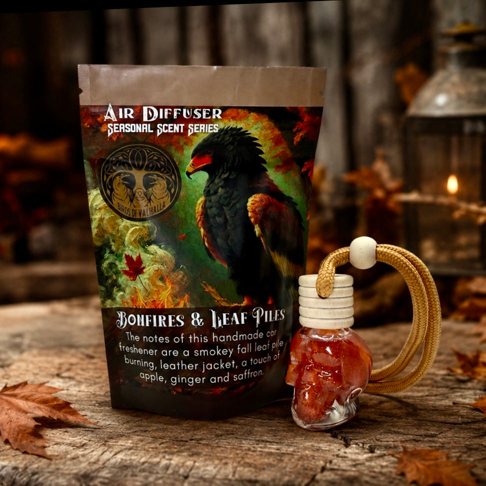 Seasonal Glass Skull Car Air Freshener Diffusers, Birds of Valhalla, , Birds of Valhalla