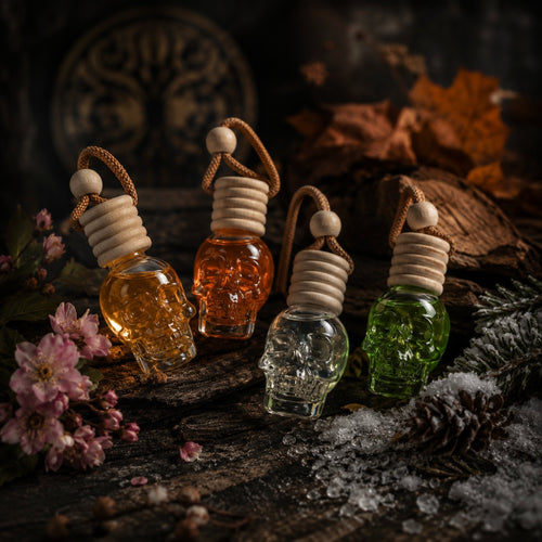 Seasonal Glass Skull Car Air Freshener Diffusers, Birds of Valhalla, , Birds of Valhalla