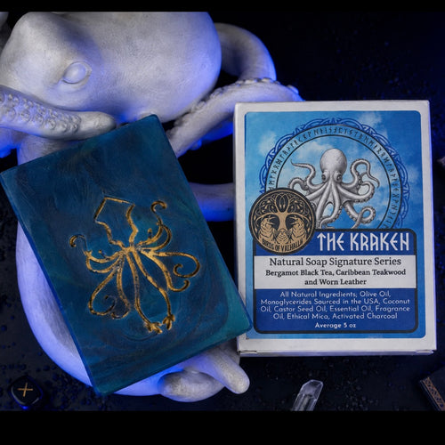 The Kraken - Bergamot, Suede, & Sea Signature Soap, Birds of Valhalla, Signature Soap, Birds of Valhalla