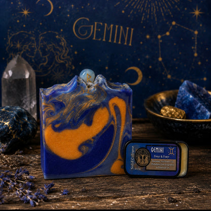 Gemini-Freyr & Freyja Soap + Solid Cologne Set!, Birds of Valhalla, Astrology Soap, Birds of Valhalla