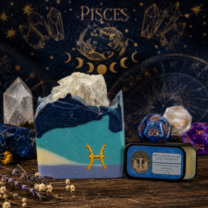 Pisces; Frozen Fjörd Soap + Solid Cologne Combo Set!, Birds of Valhalla, Astrology Soap, Birds of Valhalla