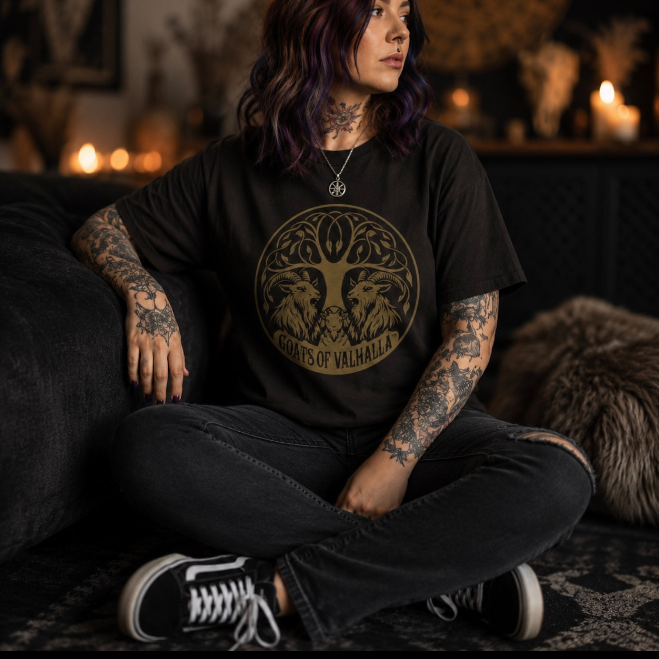 Goats of Valhalla Unisex Softstyle T-Shirt, Birds of Valhalla, T-Shirt, Printify