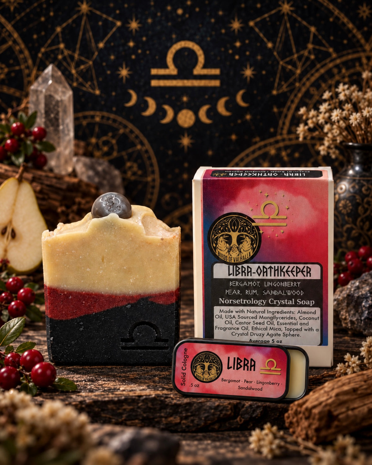 Libra; Oathkeeper NorseStrology Soap and Solid Cologne Set