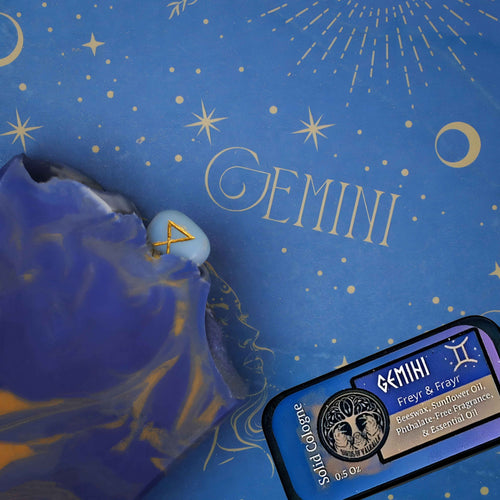 Gemini-Freyr & Freyja Soap + Solid Cologne Set!, Birds of Valhalla, Astrology Soap, Birds of Valhalla