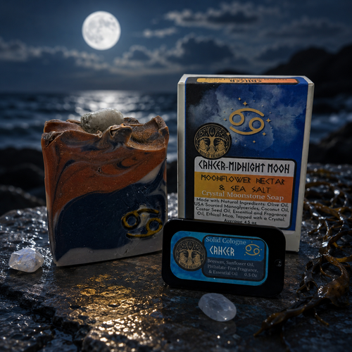 Cancer Soap + Solid Cologne Combo Set, Birds of Valhalla, Astrology Soap, Birds of Valhalla