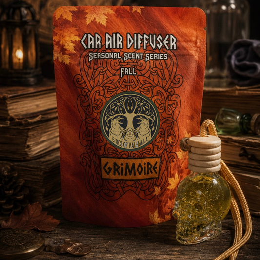 Seasonal Glass Skull Car Air Freshener Diffusers, Birds of Valhalla, , Birds of Valhalla