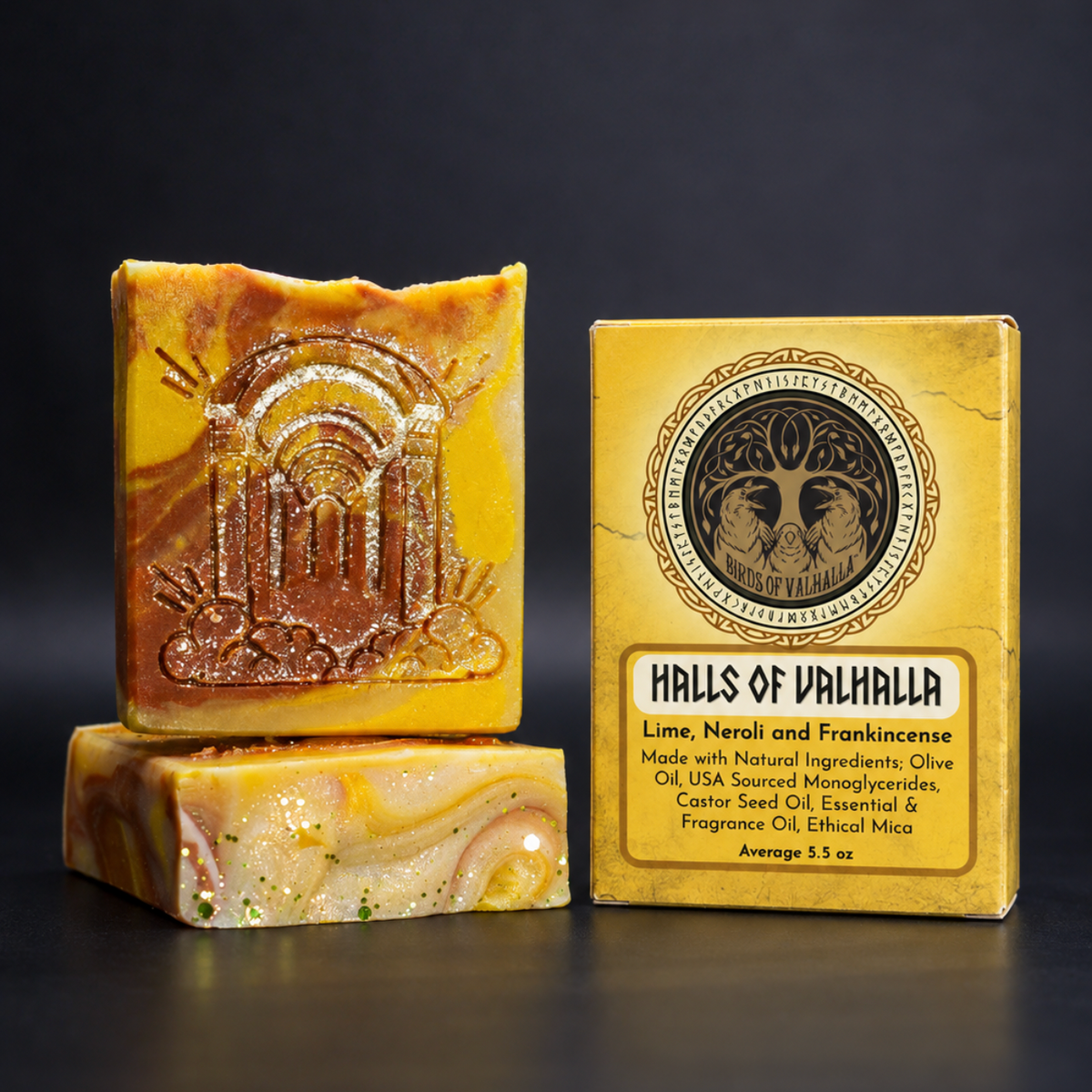 Halls of Valhalla - Lime, Neroli, & Frankincense Natural Soap, Birds of Valhalla, Limited, Birds of Valhalla