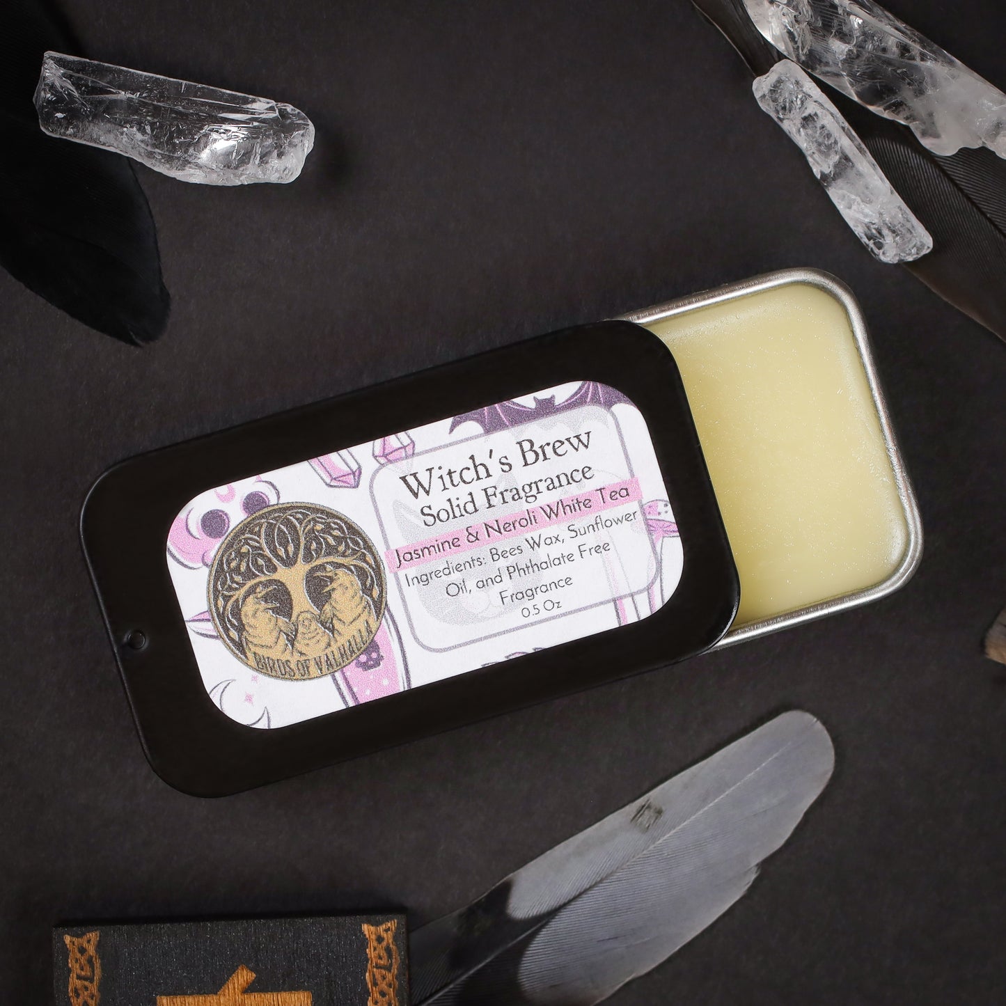 Solid Fragrance Cologne/Perfume Slider Tin, Birds of Valhalla, Body Product, Birds of Valhalla
