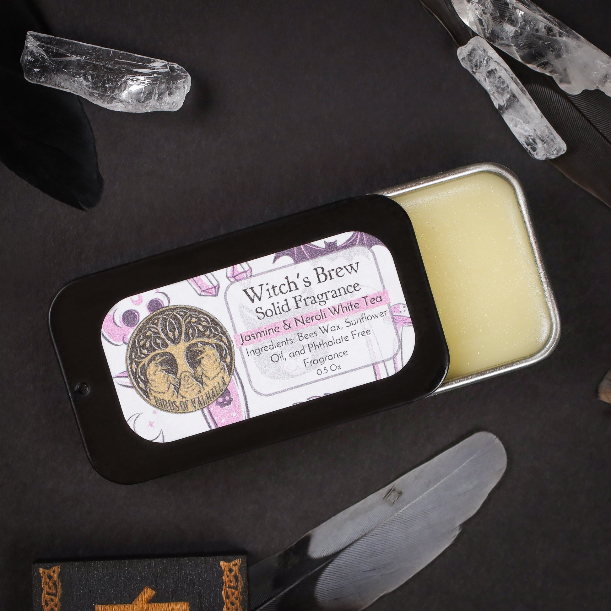 Solid Fragrance Cologne/Perfume Slider Tin, Birds of Valhalla, Body Product, Birds of Valhalla