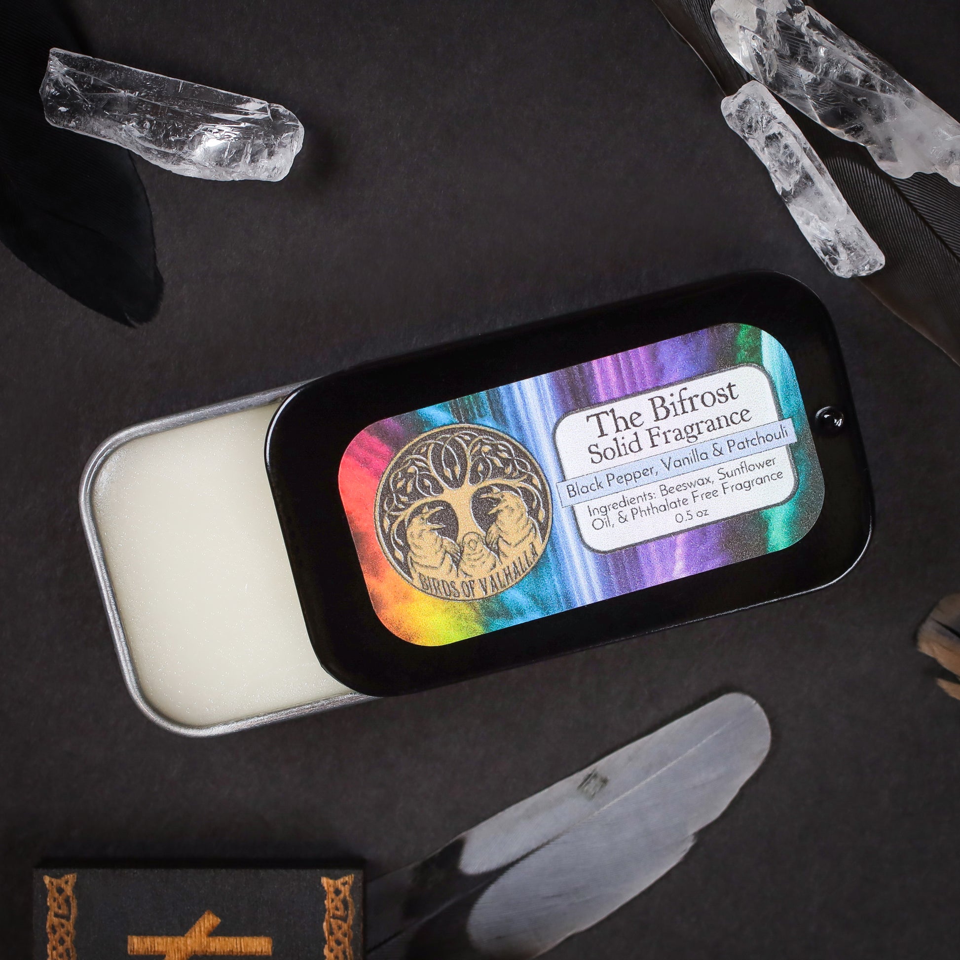 Solid Fragrance Cologne/Perfume Slider Tin, Birds of Valhalla, Body Product, Birds of Valhalla