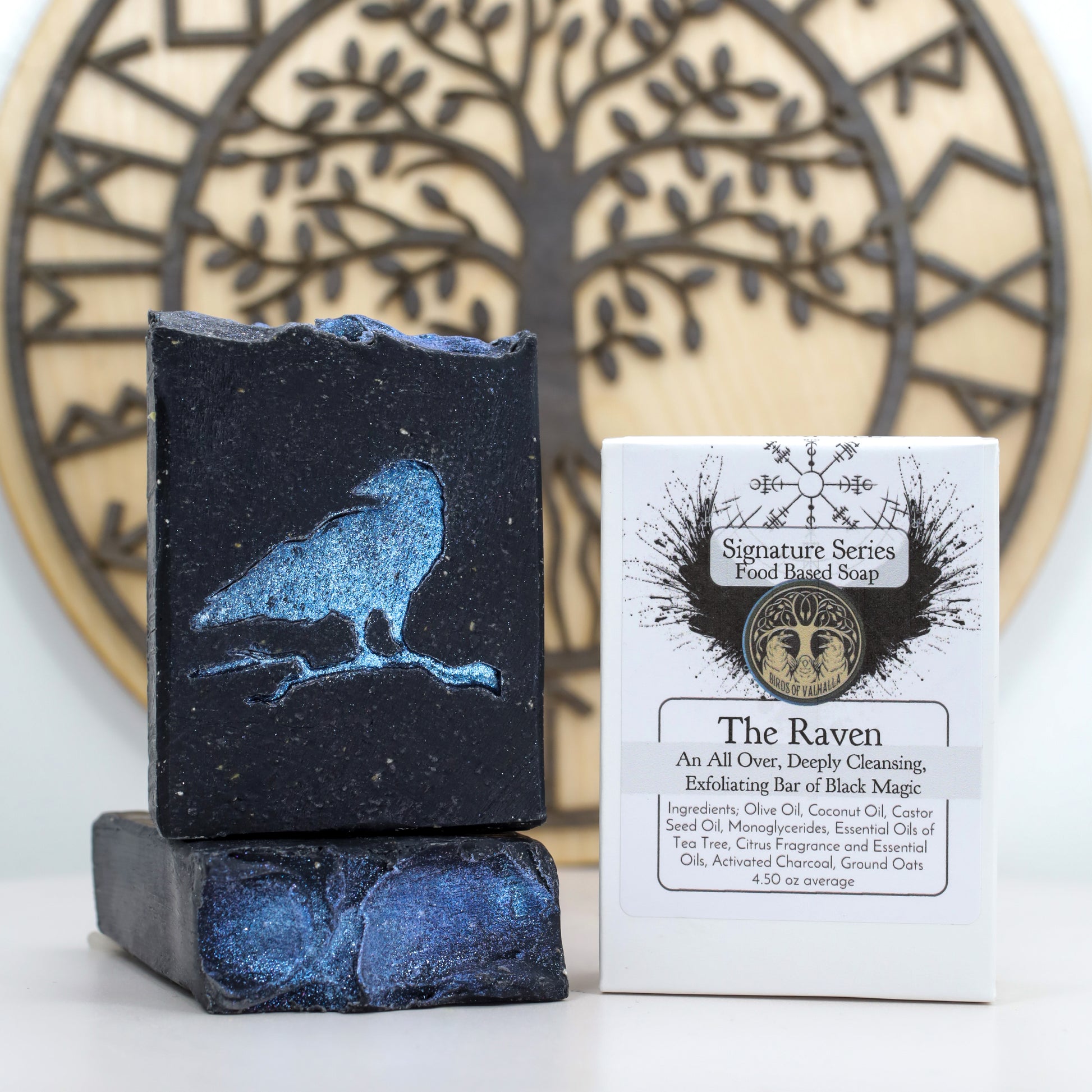 The Raven - Minty Tea Tree, Citron, and Mandarin Signature Soap, Birds of Valhalla, Signature Soap, Birds of Valhalla