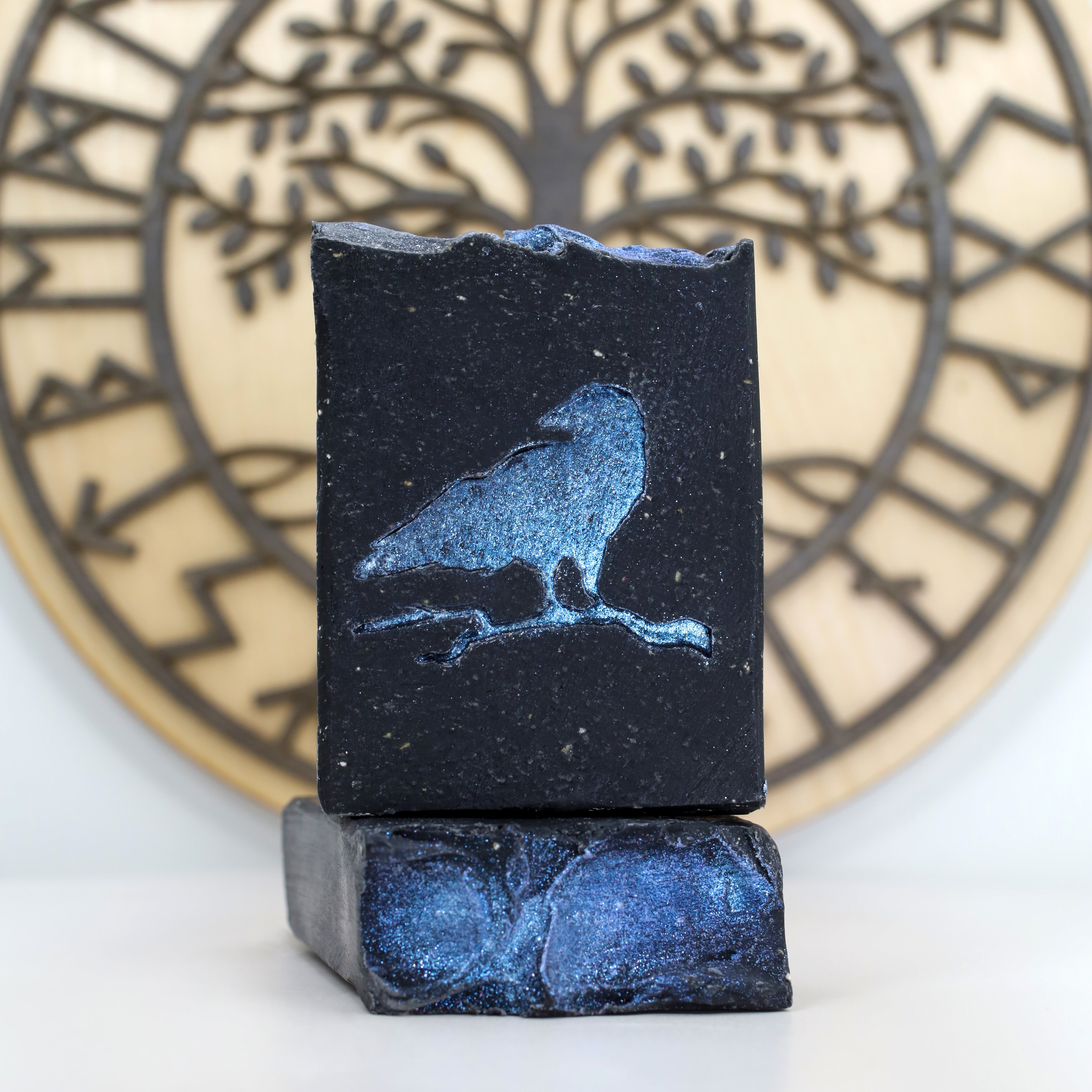 The Raven - Tea Tree, Citron, Mandarin, Activated Charcoal, & Oats Signature Soap, Birds of Valhalla, Signature Soap, Birds of Valhalla