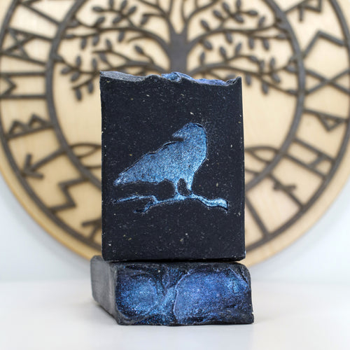 The Raven - Tea Tree, Citron, Mandarin, Activated Charcoal, & Oats Signature Soap, Birds of Valhalla, Signature Soap, Birds of Valhalla