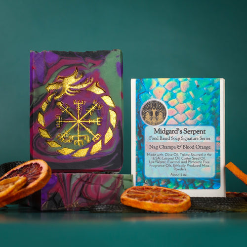 Midgard's Serpent - Nag Champa & Blood Orange Signature Soap, Birds of Valhalla, Signature Soap, Birds of Valhalla