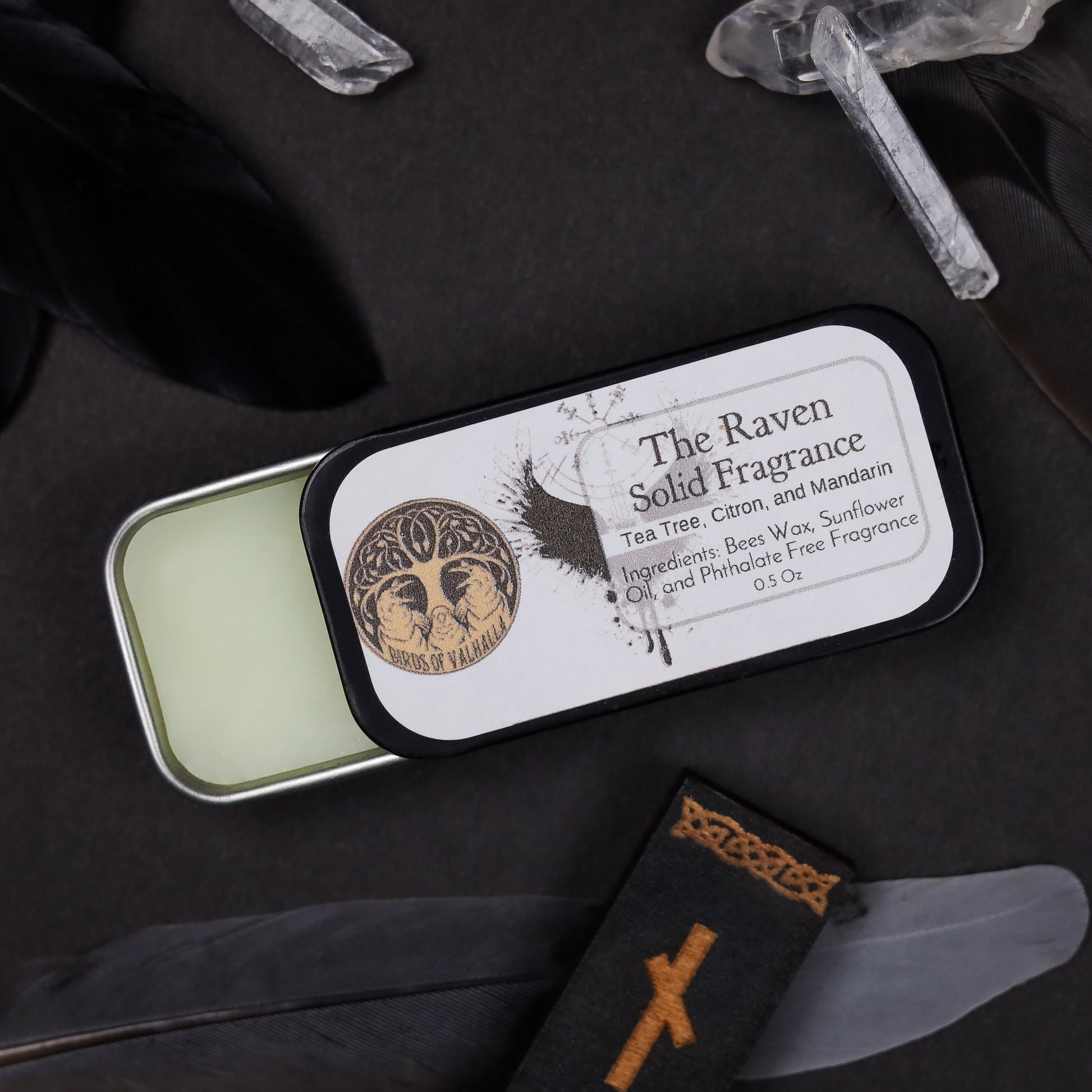 Solid Fragrance Cologne/Perfume Slider Tin, Birds of Valhalla, Body Product, Birds of Valhalla