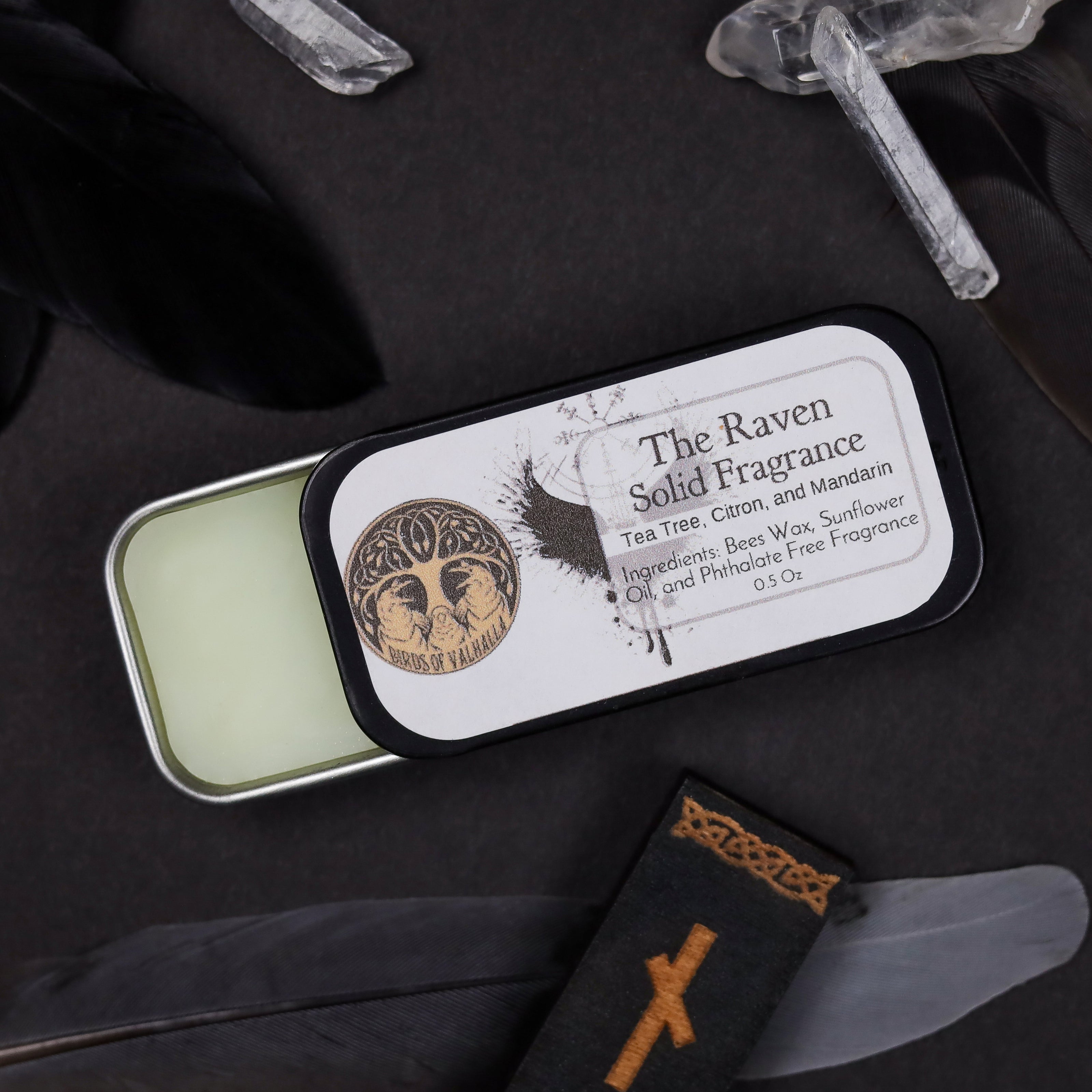 Signature Solid Fragrance Cologne/Perfume Slider Tin, Birds of Valhalla, Body Product, Birds of Valhalla