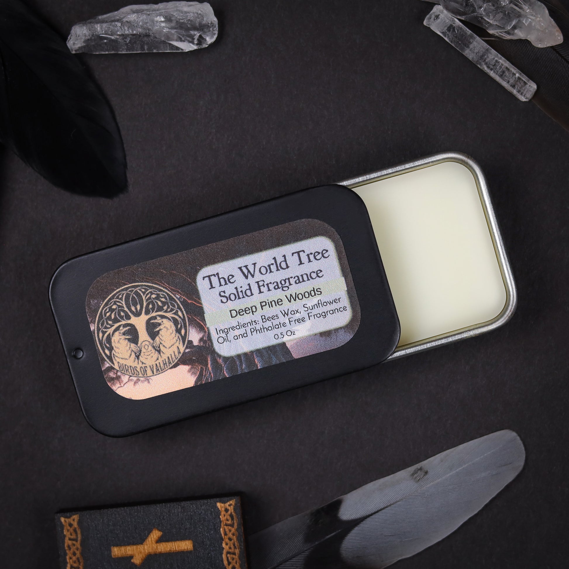 Solid Fragrance Cologne/Perfume Slider Tin, Birds of Valhalla, Body Product, Birds of Valhalla