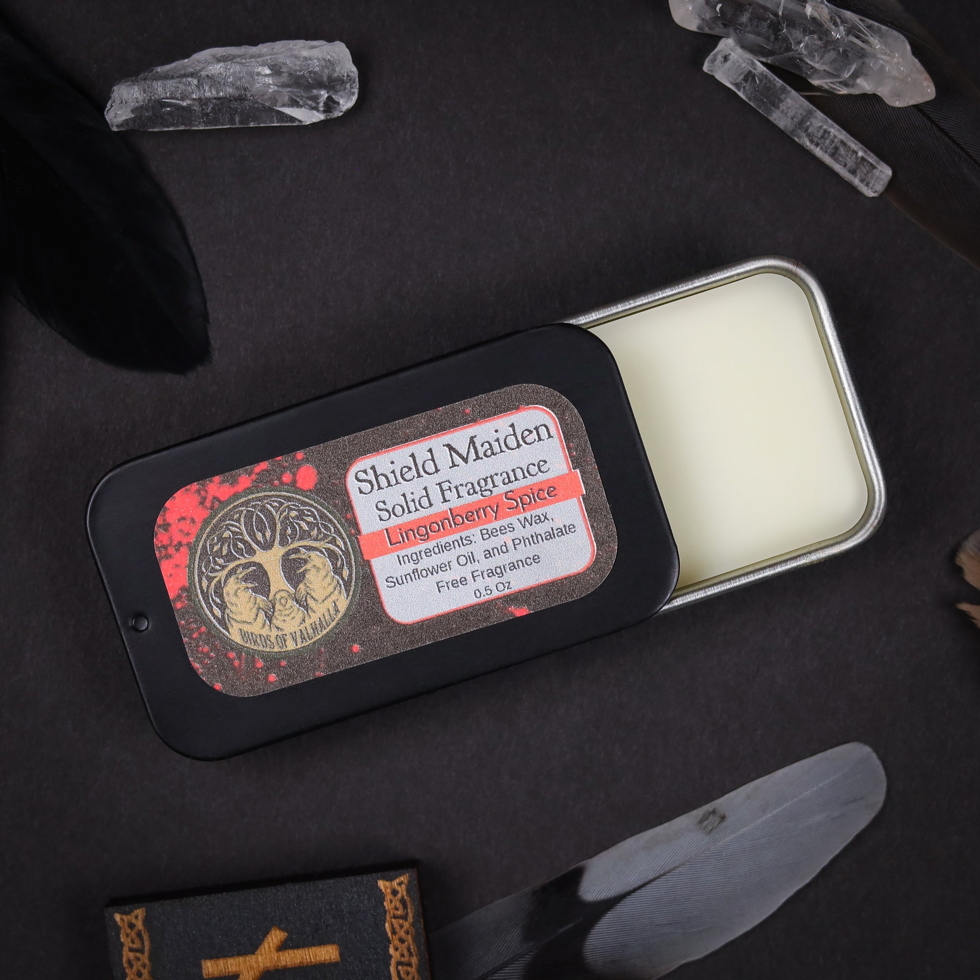 Solid Fragrance Cologne/Perfume Slider Tin, Birds of Valhalla, Body Product, Birds of Valhalla