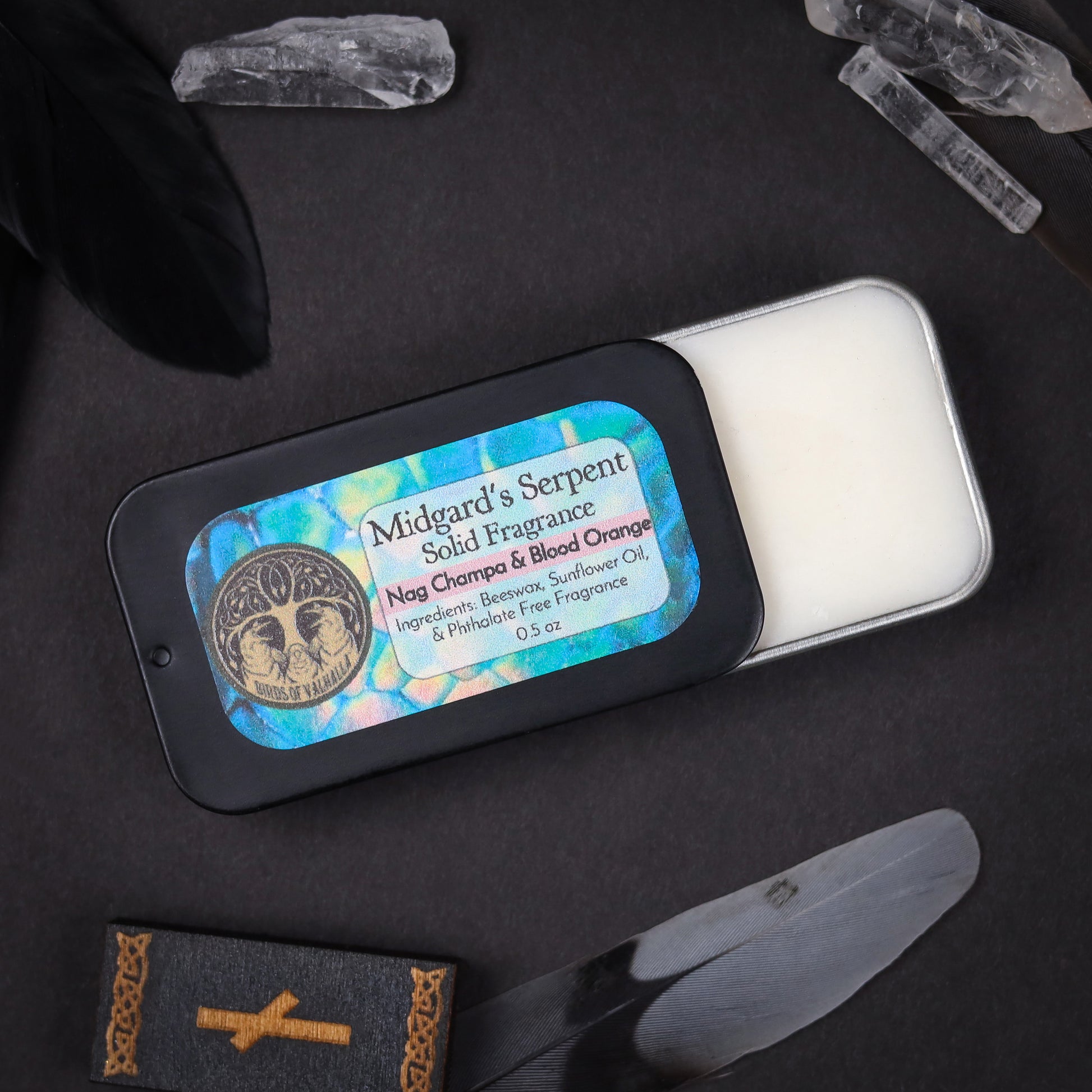 Solid Fragrance Cologne/Perfume Slider Tin, Birds of Valhalla, Body Product, Birds of Valhalla