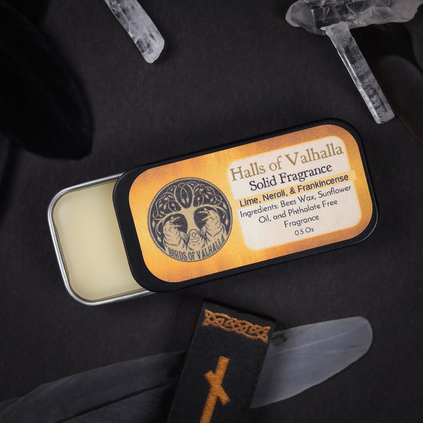 Solid Fragrance Cologne/Perfume Slider Tin, Birds of Valhalla, Body Product, Birds of Valhalla