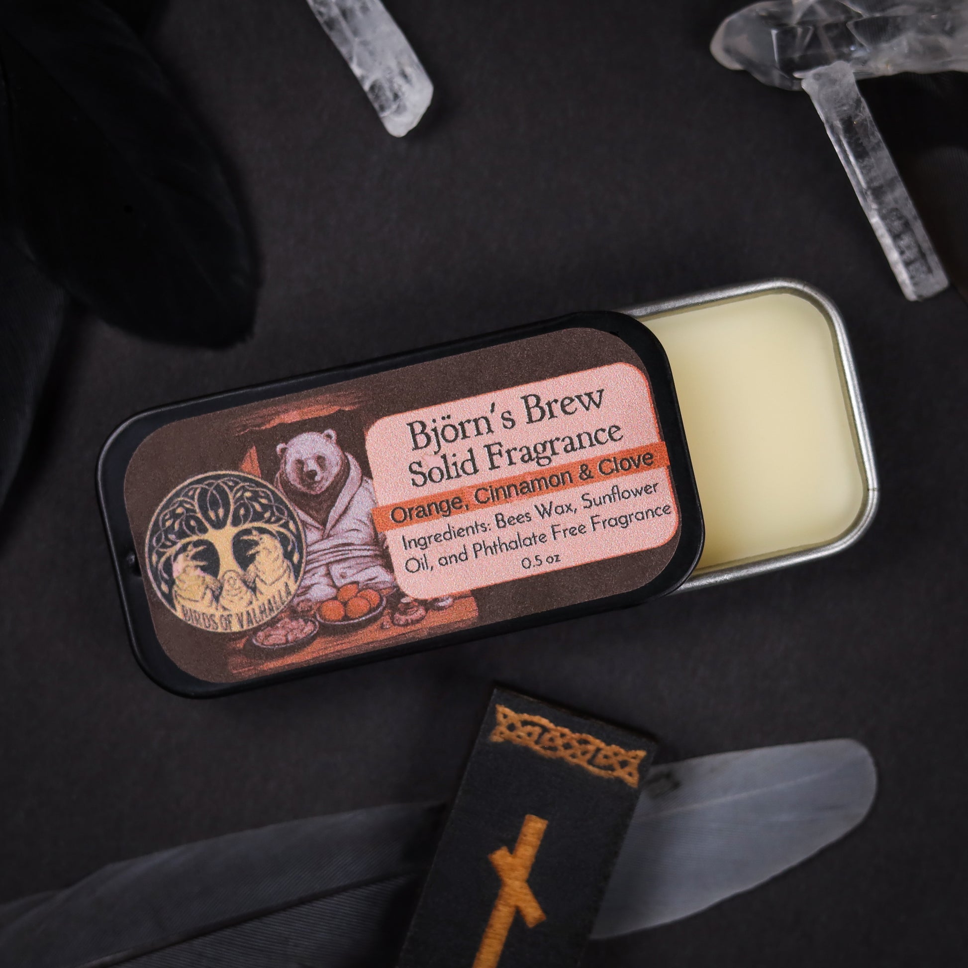 Solid Fragrance Cologne/Perfume Slider Tin, Birds of Valhalla, Body Product, Birds of Valhalla