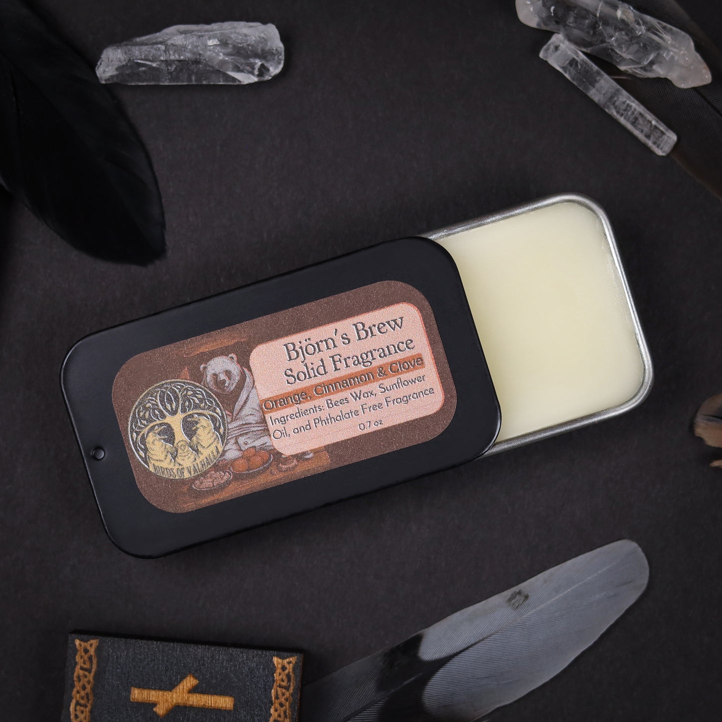 Solid Fragrance Cologne/Perfume Slider Tin, Birds of Valhalla, Body Product, Birds of Valhalla