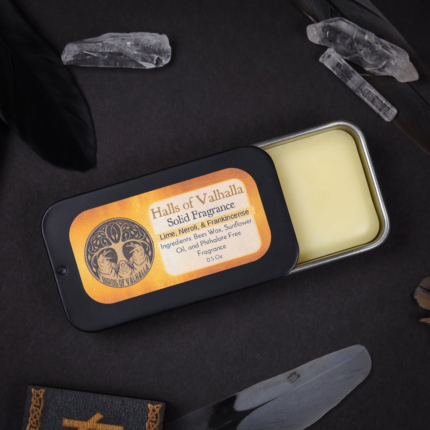 Solid Fragrance Cologne/Perfume Slider Tin, Birds of Valhalla, Body Product, Birds of Valhalla