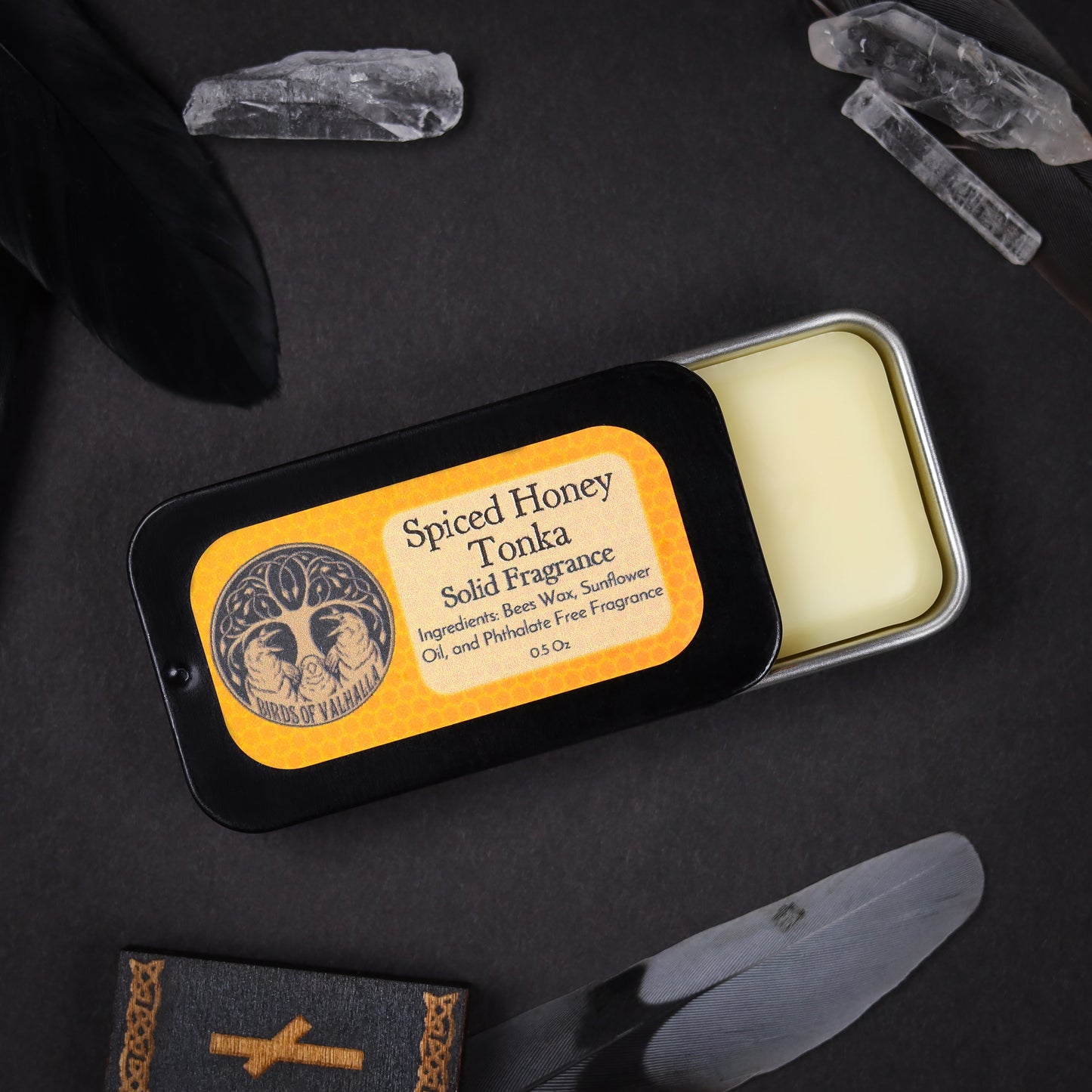 Solid Fragrance Cologne/Perfume Slider Tin, Birds of Valhalla, Body Product, Birds of Valhalla