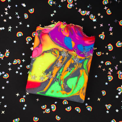 Neon Rainbow Pride Soap Coconut Free! - Scented in Somali Soul & Sandalwood, and Lemongrass, Birds of Valhalla, , Birds of Valhalla