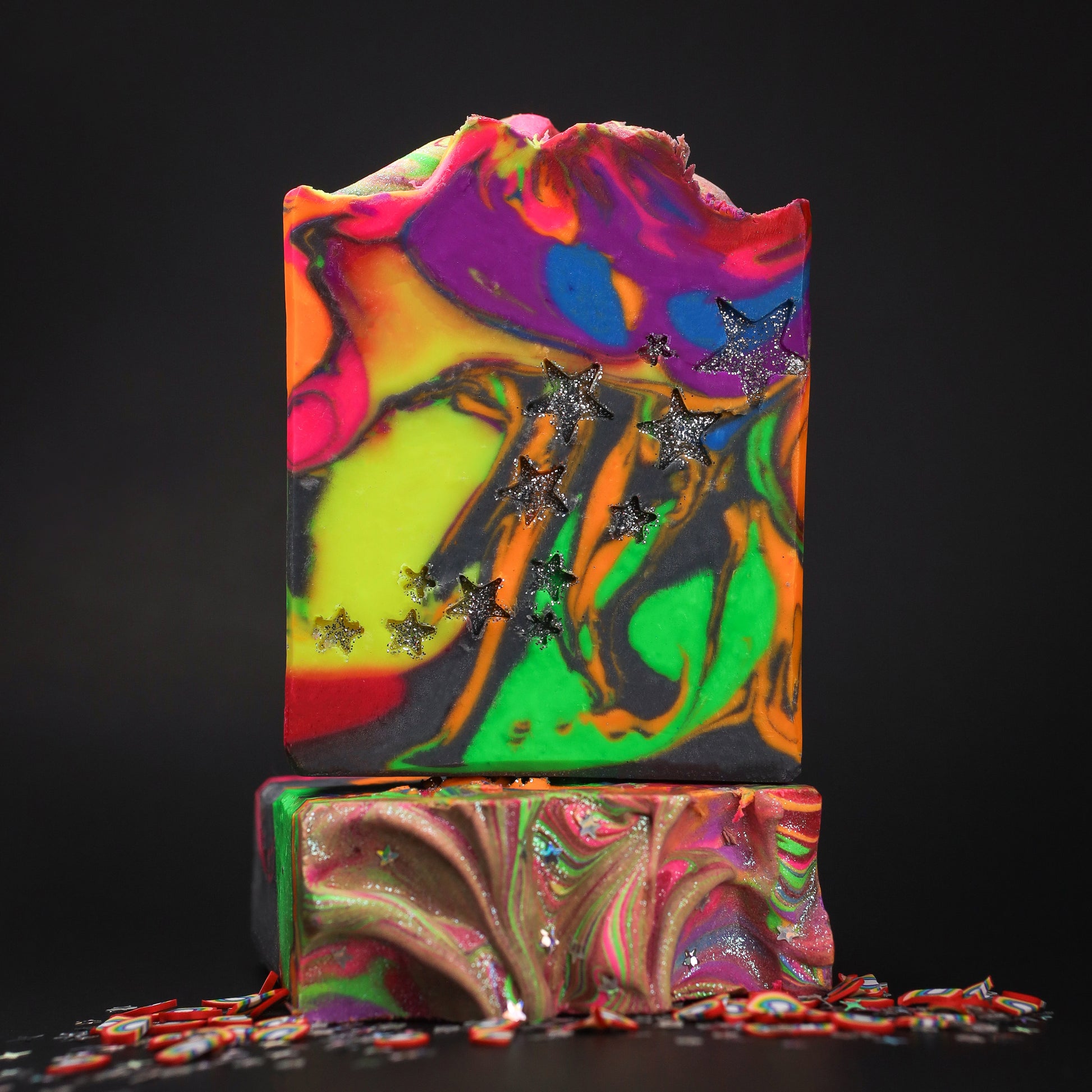 Neon Rainbow Pride Soap Coconut Free! - Scented in Somali Soul & Sandalwood, and Lemongrass, Birds of Valhalla, , Birds of Valhalla