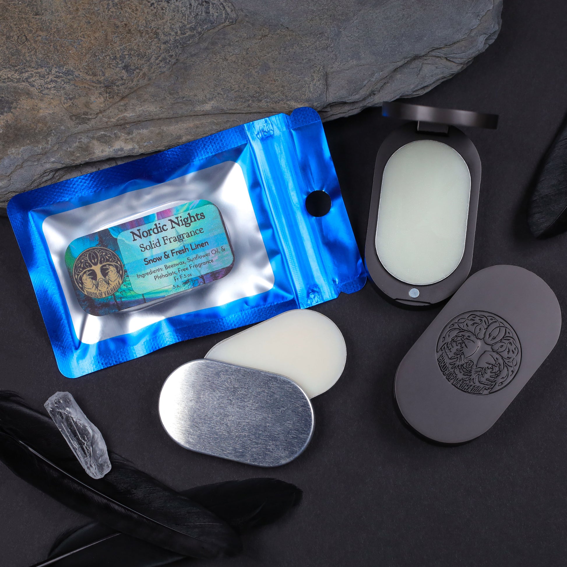 Refillable Solid Scent Compact, Birds of Valhalla, , Birds of Valhalla