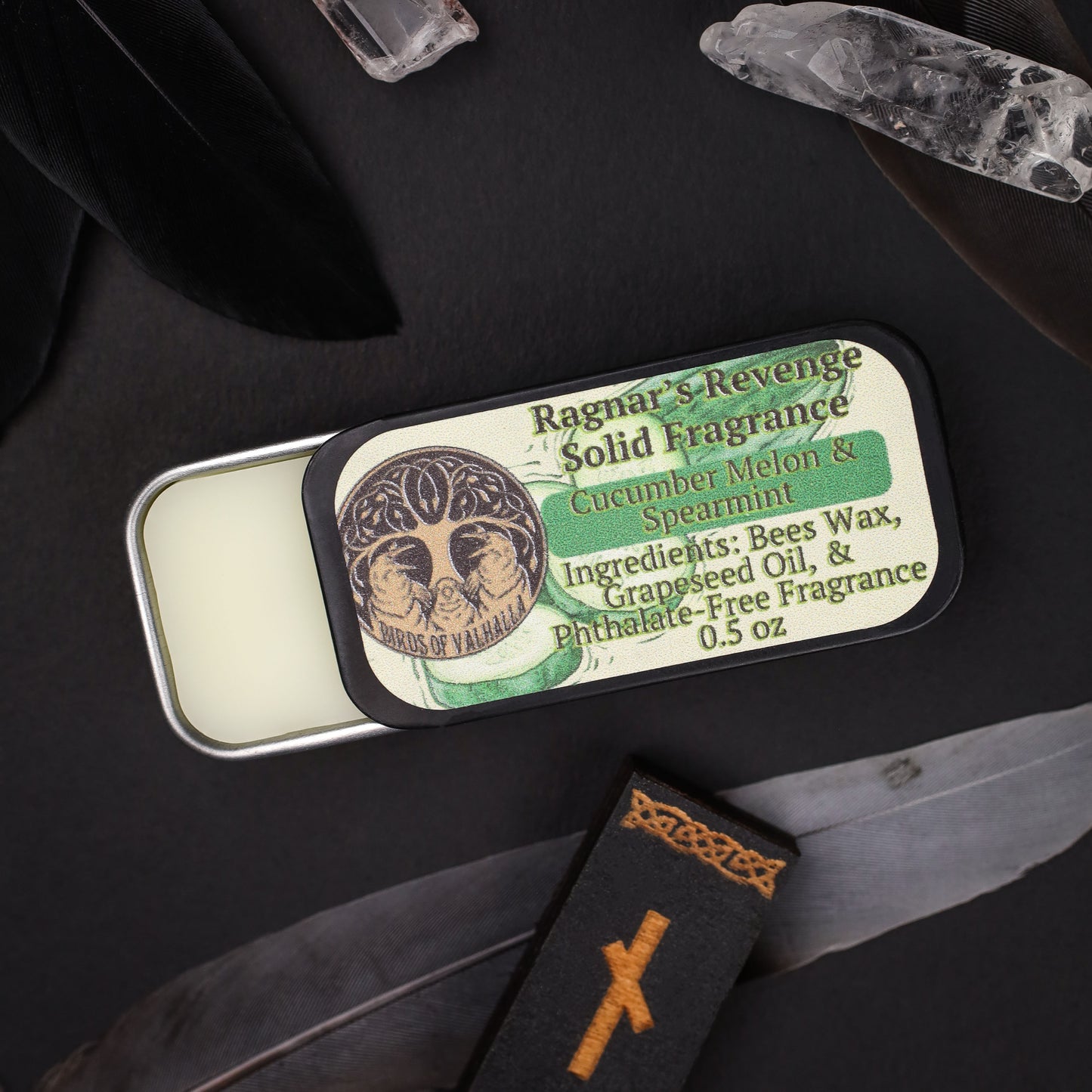 Solid Fragrance Cologne/Perfume Slider Tin, Birds of Valhalla, Body Product, Birds of Valhalla