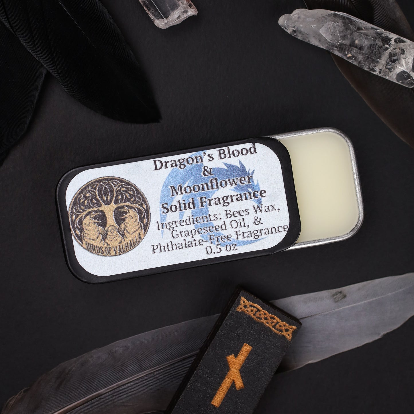 Solid Fragrance Cologne/Perfume Slider Tin, Birds of Valhalla, Body Product, Birds of Valhalla