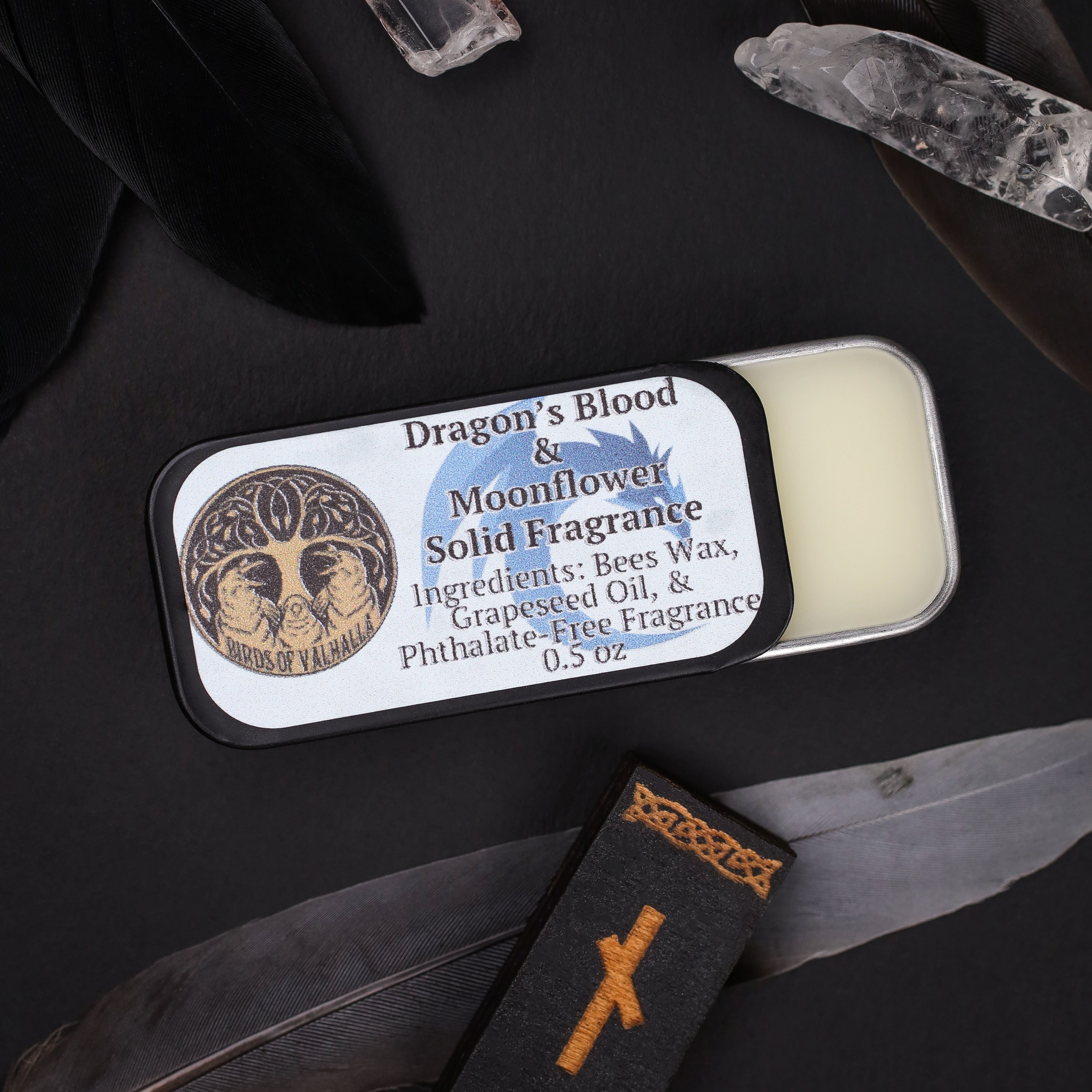 Signature Solid Fragrance Cologne/Perfume Slider Tin, Birds of Valhalla, Body Product, Birds of Valhalla