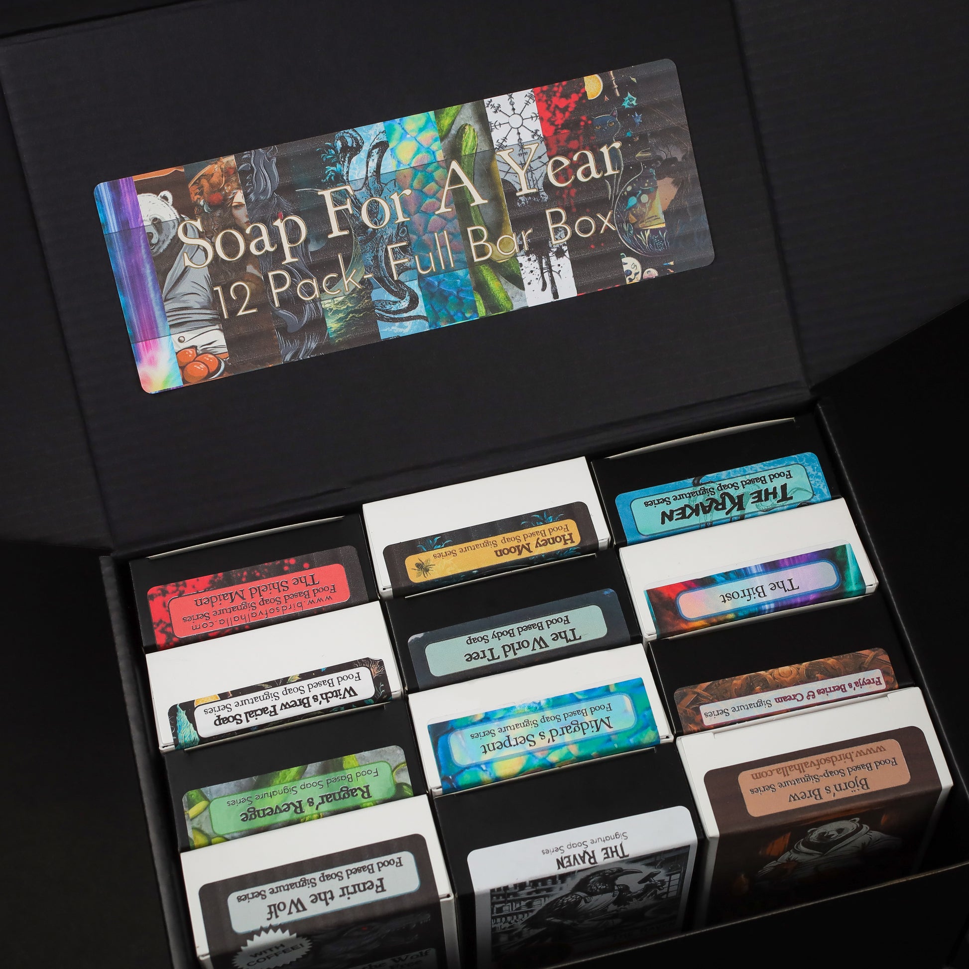 Soap For A Year - 8 or 12 Pack Full Bar Box, Birds of Valhalla, Variety Pack, Birds of Valhalla