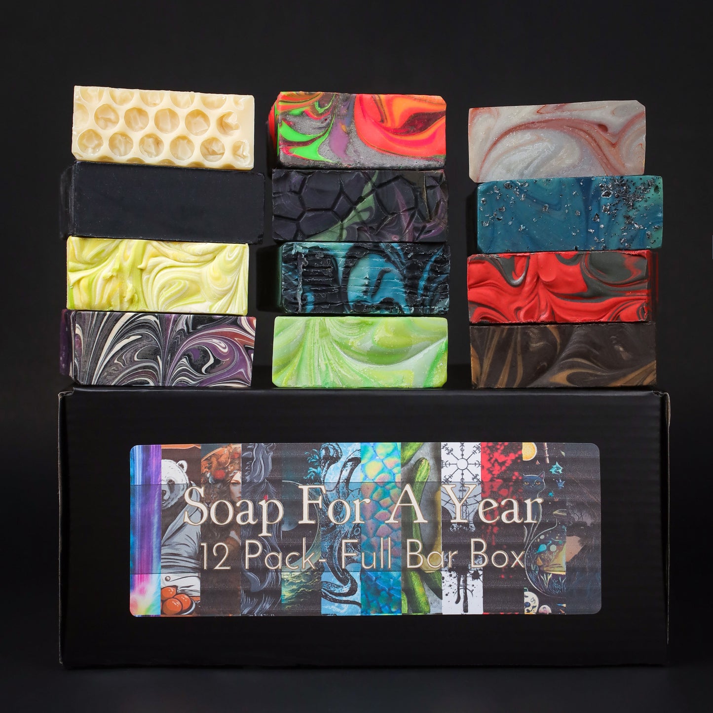 Soap For A Year - 8 or 12 Pack Full Bar Box, Birds of Valhalla, Variety Pack, Birds of Valhalla