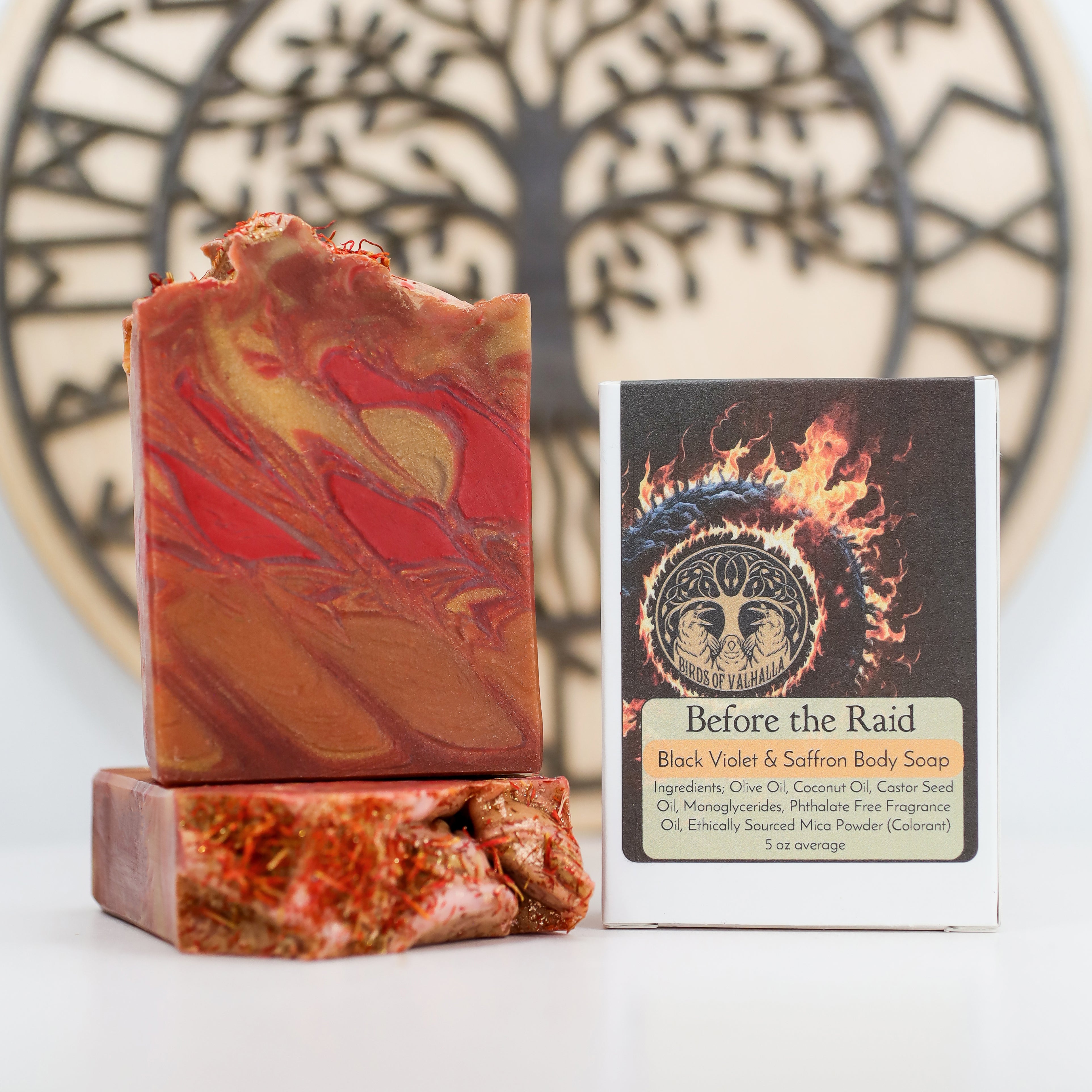 Before the Raid - Cedar Saffron Black Violet, Birds of Valhalla, Signature Soap, Birds of Valhalla