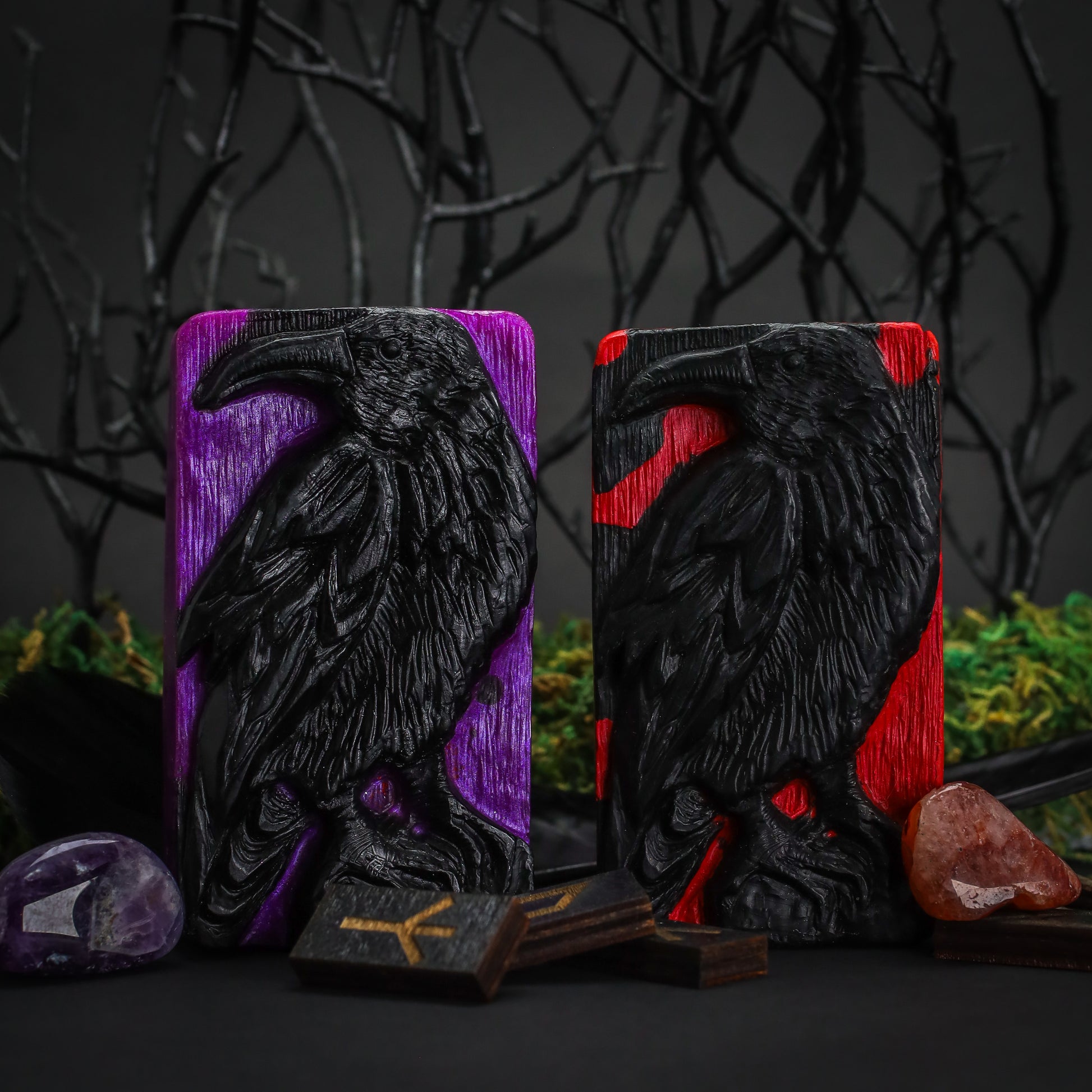 Hidden Stone Raven Hand Soap, Birds of Valhalla, Shaped Soap, Birds of Valhalla