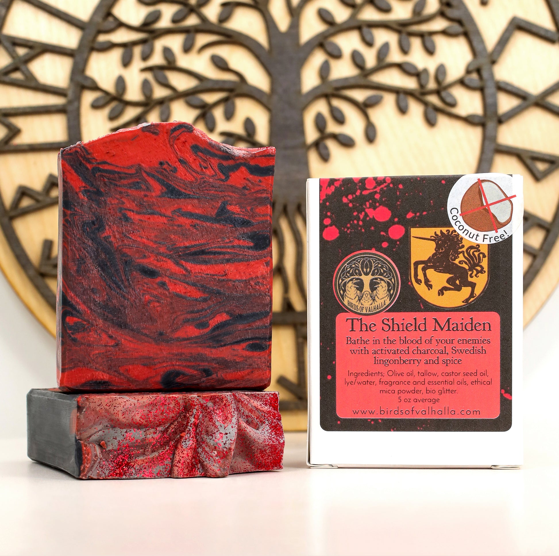 The Shield Maiden - Lingonberry and Spice Signature Soap - Coconut Free, Birds of Valhalla, Signature Soap, Birds of Valhalla