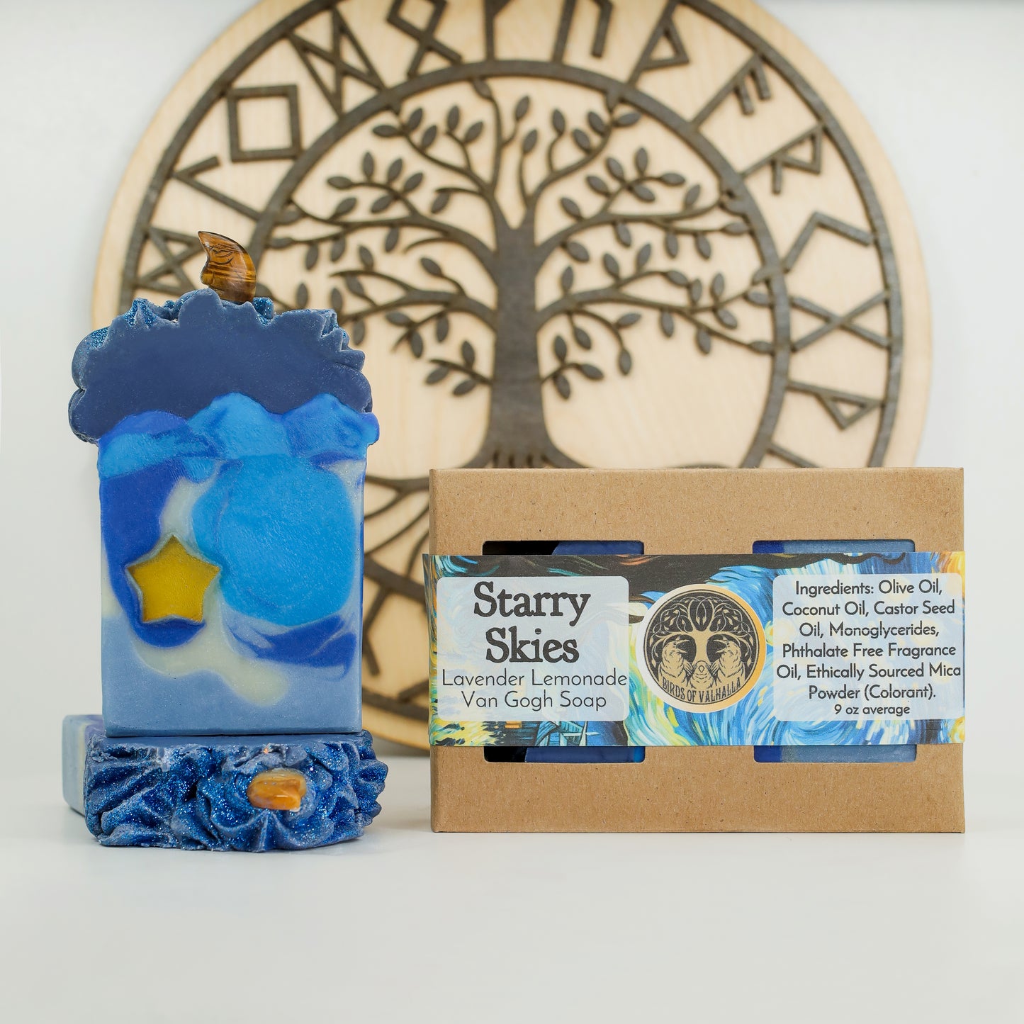 Starry Skies- Lavender Lemonade Van Gogh Soap, Birds of Valhalla, Bar Soap, Birds of Valhalla