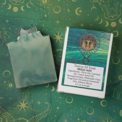 Norsestrology : Taurus-Sif Soap with Crystal Quartz Moon, Birds of Valhalla, Astrology Soap, Birds of Valhalla