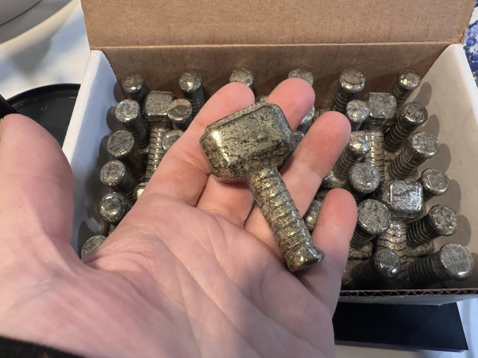 Heavy Metal Pyrite Thor's Hammer Mjolnir, Birds of Valhalla, , Birds of Valhalla