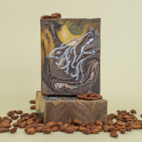 Fenrir the Wolf - Sandalwood, Vanilla, Coffee Ground, Oat, Coconut-Free Signature Soap, Birds of Valhalla, Signature Soap, Birds of Valhalla