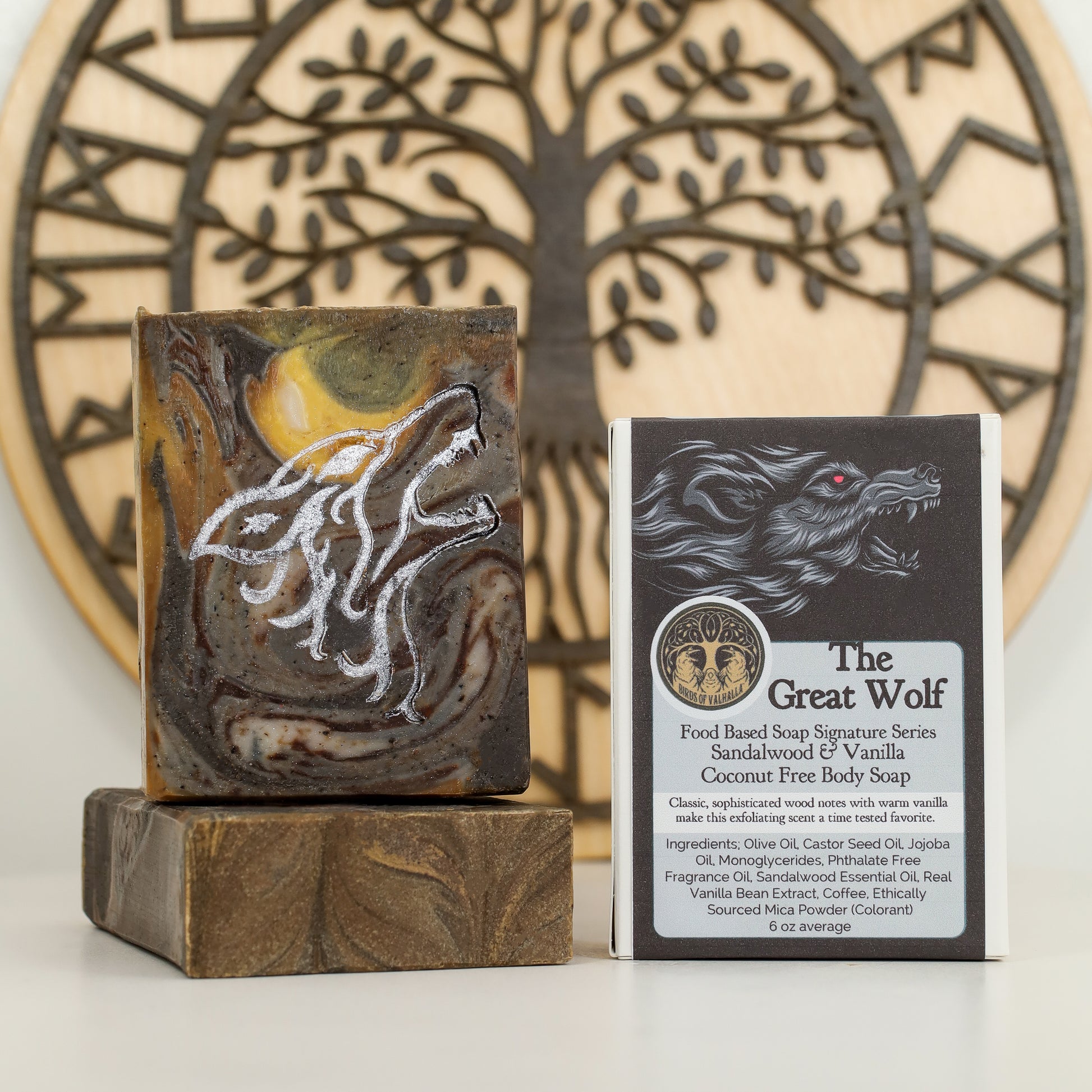 Fenrir the Wolf - Sandalwood & Vanilla Signature Soap, Birds of Valhalla, Signature Soap, Birds of Valhalla