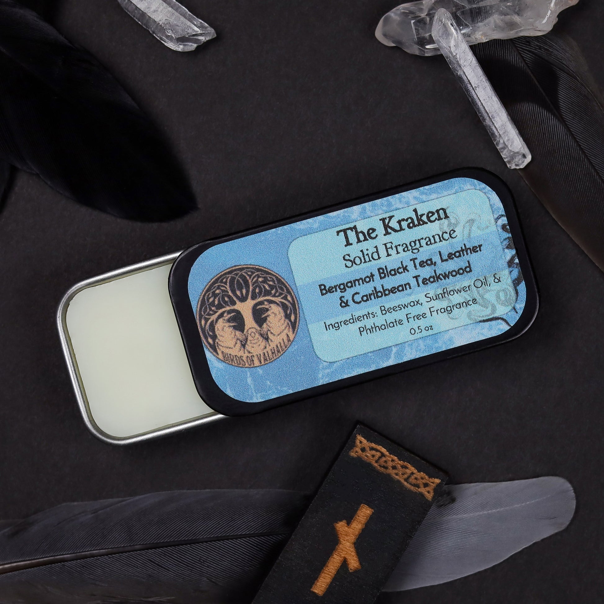 Solid Fragrance Cologne/Perfume Slider Tin, Birds of Valhalla, Body Product, Birds of Valhalla