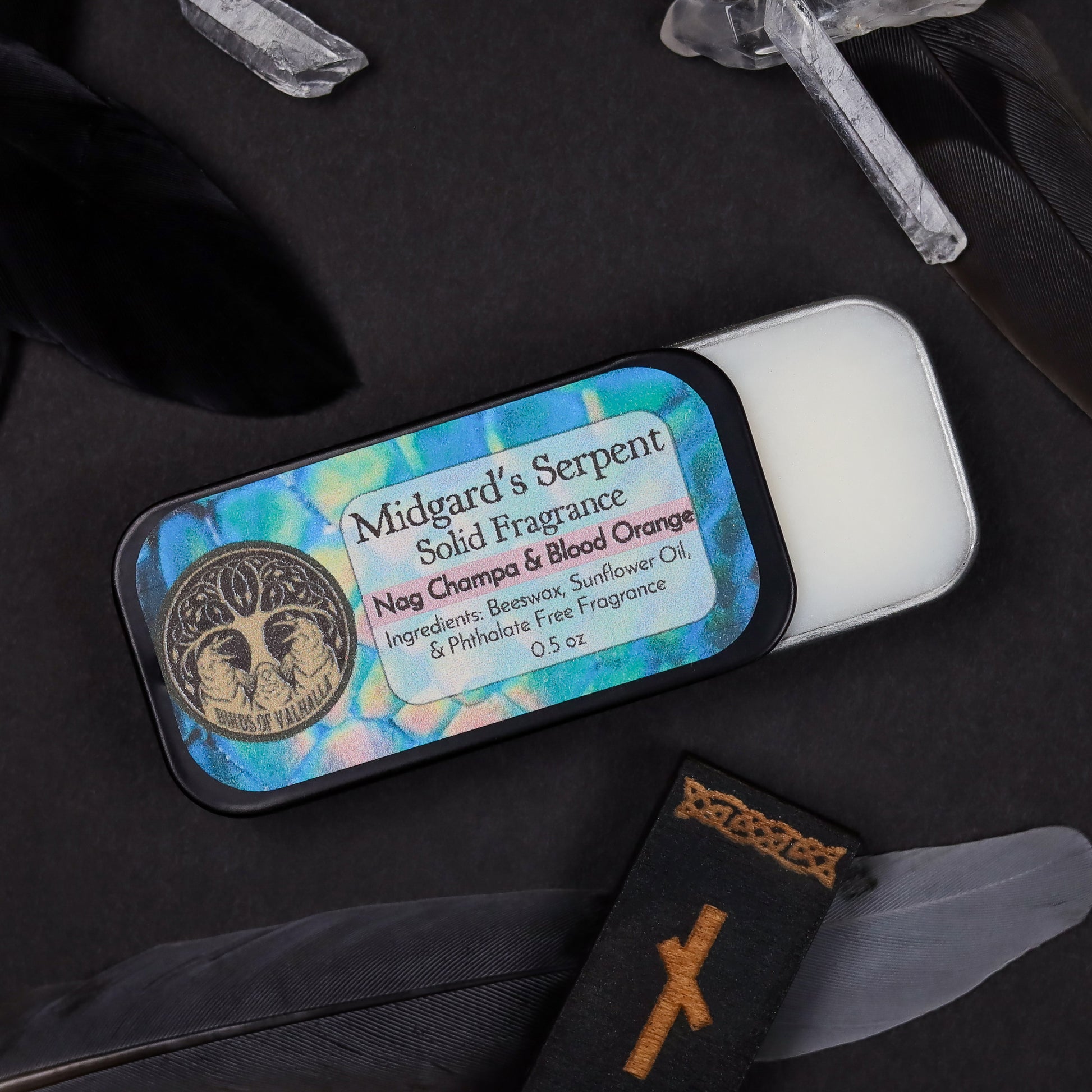 Solid Fragrance Cologne/Perfume Slider Tin, Birds of Valhalla, Body Product, Birds of Valhalla